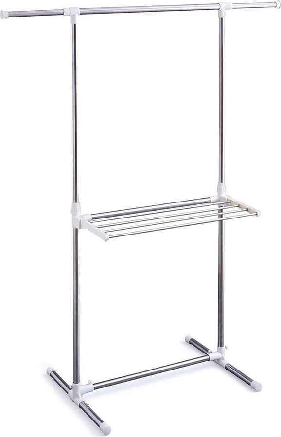 Droogrek breedte 78-120 cm hoogte 90-150 cm Eenvoudige montage H-78SH Wit Opvouwbare kledingrek