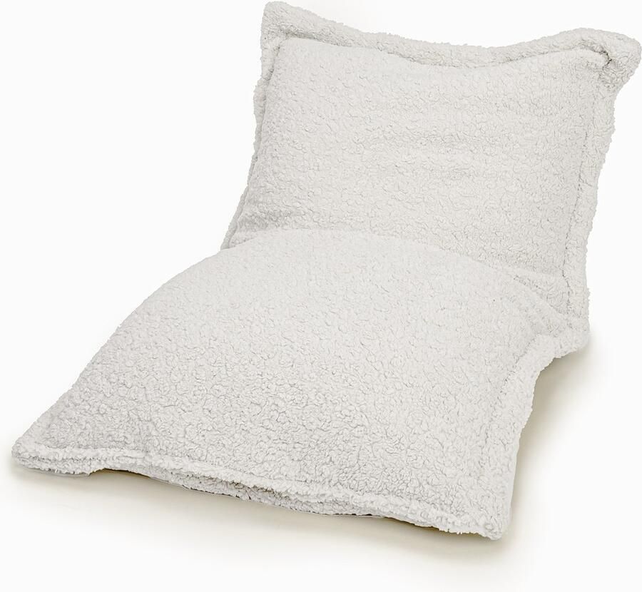 Drop & Sit zitzak zitkussen sfeervolle teddy ecru 100 X 150 cm extra comfortabel en zacht