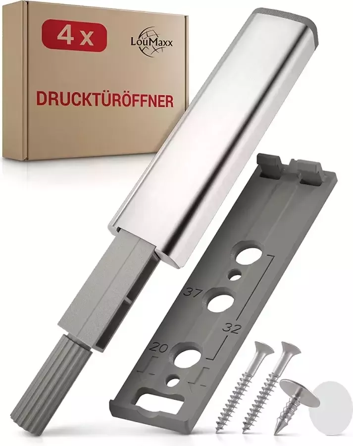Drukdeuropener Moeiteloos openen van kastdeuren en laden door Push to Open deuropener Geschikt voor veel kasten b.v. van IKEA Set van 4 drukdeuropenerkasten met neodymiummagneet