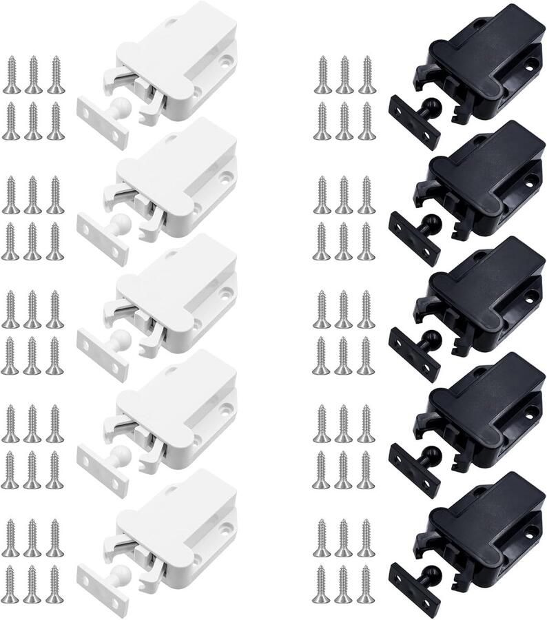 Druksnapper met schroeven Deurvergrendeling 10 stuks zwart wit