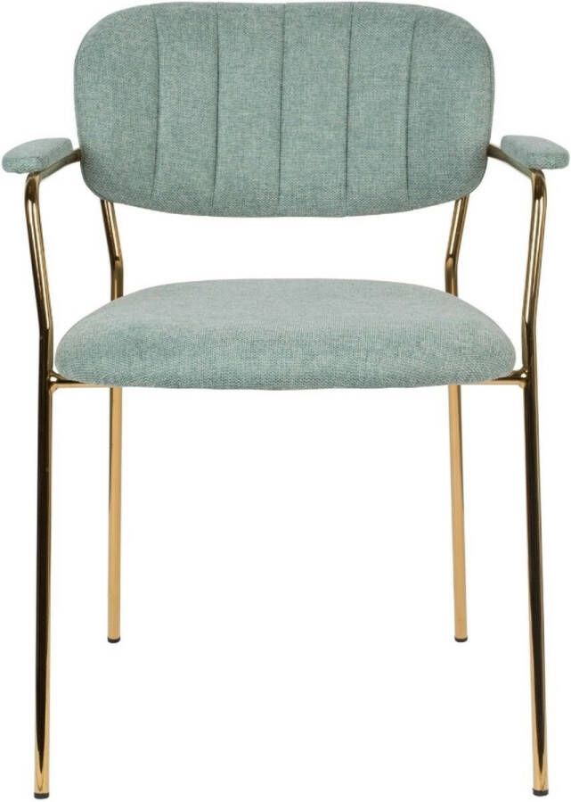 Puur Viken armstoel stof lichtgroen goud onderstel - Foto 2