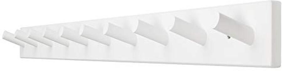Dseap Wandkapstok 10 Peg Haken 38 Lange Heavy Duty Wandkapstok Kapstokken voor Kleding Hoed Jas Kleding Wit