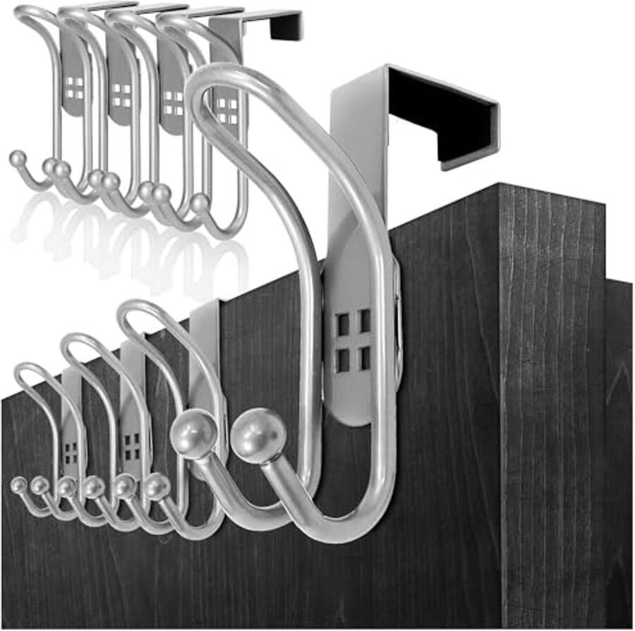 Dubbele Deurhaken met Schuimbescherming Kapstokhaken Zonder Boren voor Opbergruimte