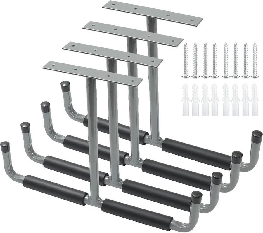 Dubbele ladder haken zware belasting opslag hanger voor kajaks en fietsen draagkracht 80 garage plafondhaken met EVA bekleding