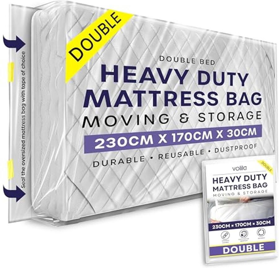 Dubbele Matras Bekleding 230 x 170 x 30cm Scheurbestendig en Herbruikbaar Verhuizingen en Bescherming tegen Vlekken en Stof