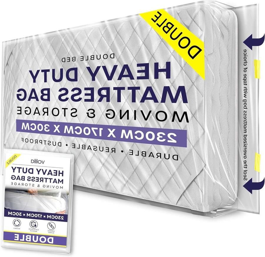 Dubbele Matras Bekleding 230 x 170 x 30cm Scheurbestendige Opbergzak Herbruikbare Matrashoezen voor Verhuizingen Bescherming van uw Bed tegen Schade door Vlekken en Stof