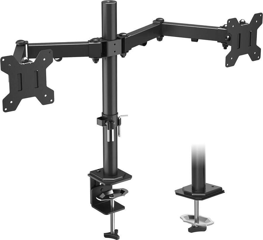 Dubbele monitorstandaard voor bureaus Full Motion verstelbare monitorarm voor 13 tot 27 inch LCD-schermen