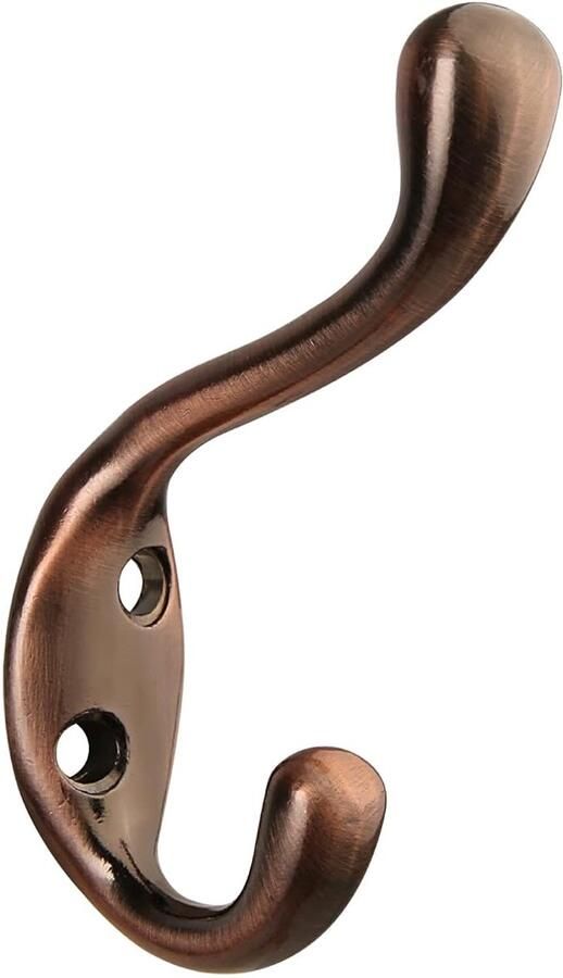Dubbele Prong Robe Haak Antiek Koper Vintage Kapstok Haken 6 Stuks