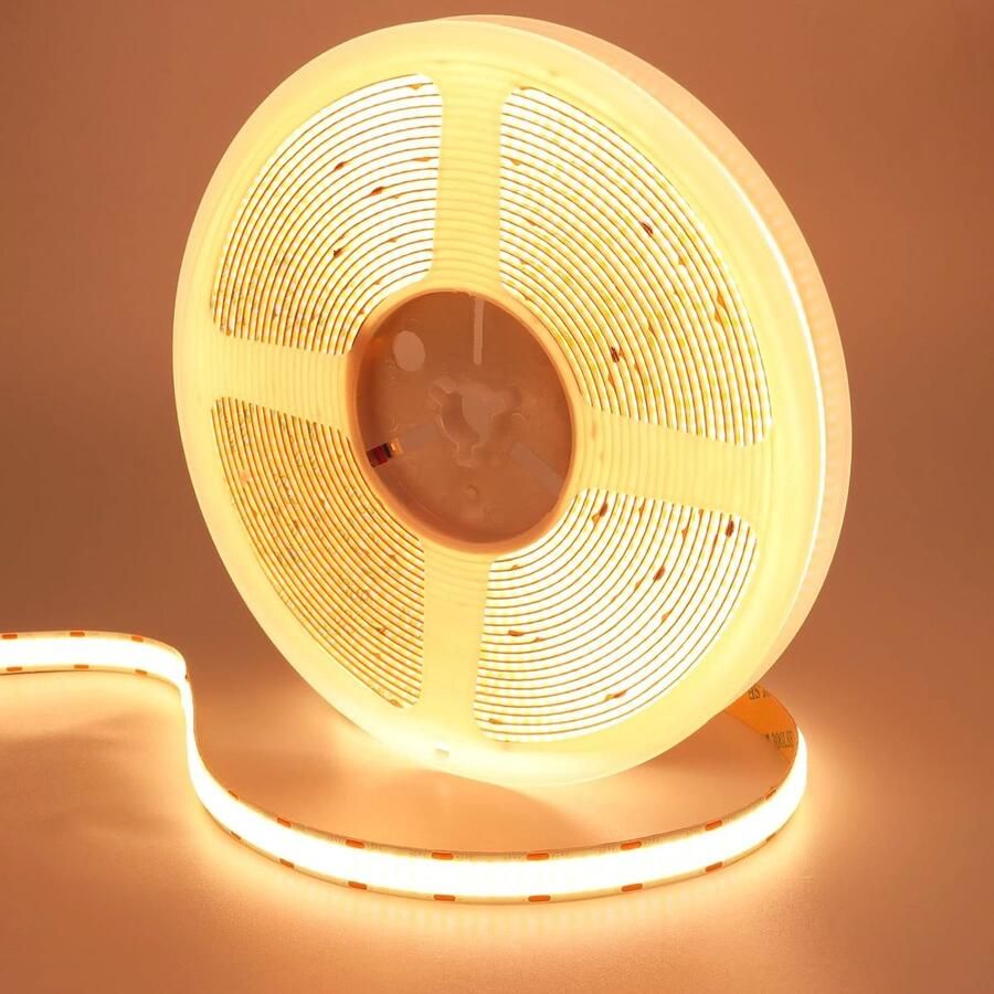 Dubbele Rij COB LED Strip Warm Wit 3000K Flexibele LED Tape voor DIY Slaapkamer en Interieur Decoratie 600LED M 20000lm