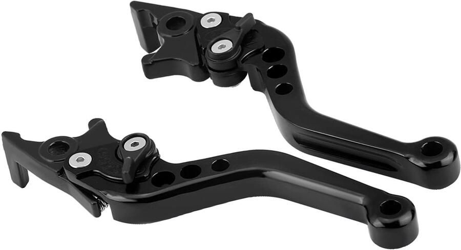 Dubbele schijfremhendels 1 paar 4 kleuren universele CNC aluminiumlegering motorfietsmodificatie dubbele schijfremhendel voor motorfietsen scooters e bikes (zwart)-Levier Mt07