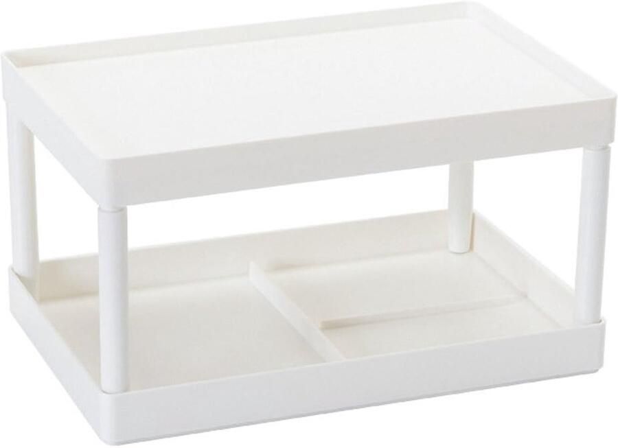 Dubbellaagse make-upstandaard opbergrek voor cosmetica 1 stuk hoogwaardig PP-materiaal