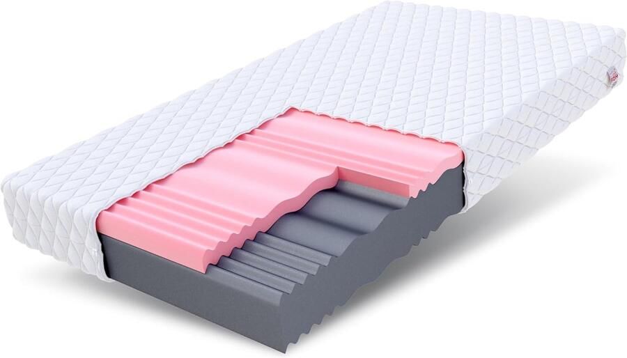 Dubbelzijdig Koudschuim Matras 80x200 cm met Visco-Schuim en 7 Comfortzones H3 H4 Hardheidsgraad Wasbare Hoes Hypoallergene en Ondersteunend