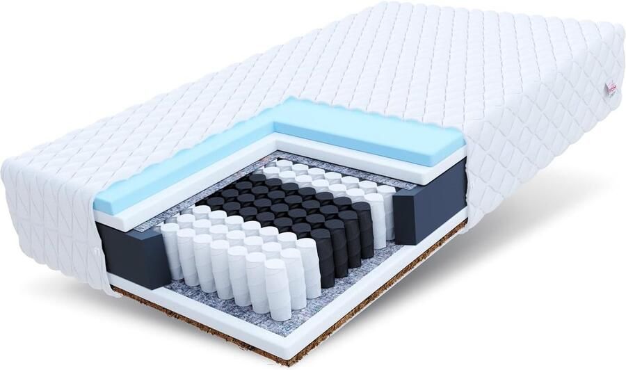 Dubbelzijdig Pocketvering Matras 180x200 cm 7 Comfortzones H3 H4 Hardheidsgraad Hypoallergene Wasbare Tijk