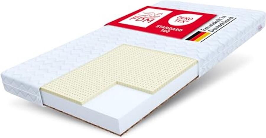 Dubbelzijdig Schuim Matras 80x200 cm H3 H4 Kokosnoot Latex 13 cm Hoog 7 Comfortzones Hypoallergene Premium Tijk Oeko-Tex 100