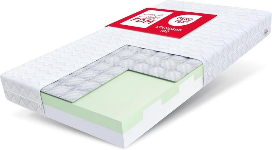 Dubbelzijdig Schuim Matras 90x200 cm voor Kinderen met Boekweit Vulling en Hypoallergene Hoes Hardheidsgraad H3