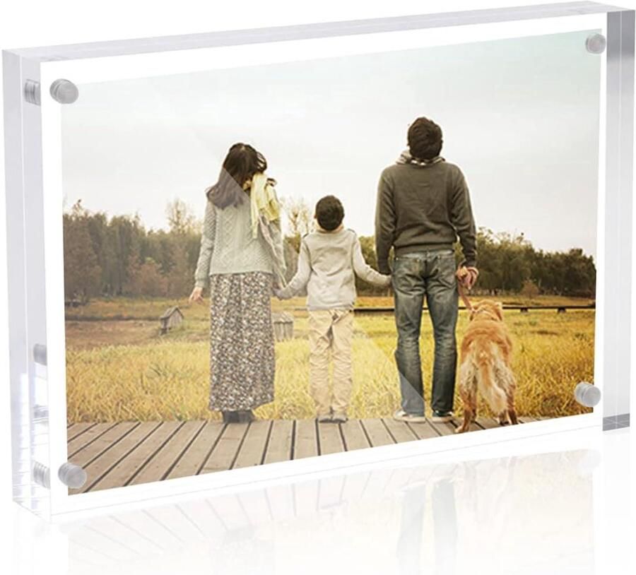 Dubbelzijdige Acryl Fotolijst 10 x 15 cm Heldere Weergave Voor Bureau