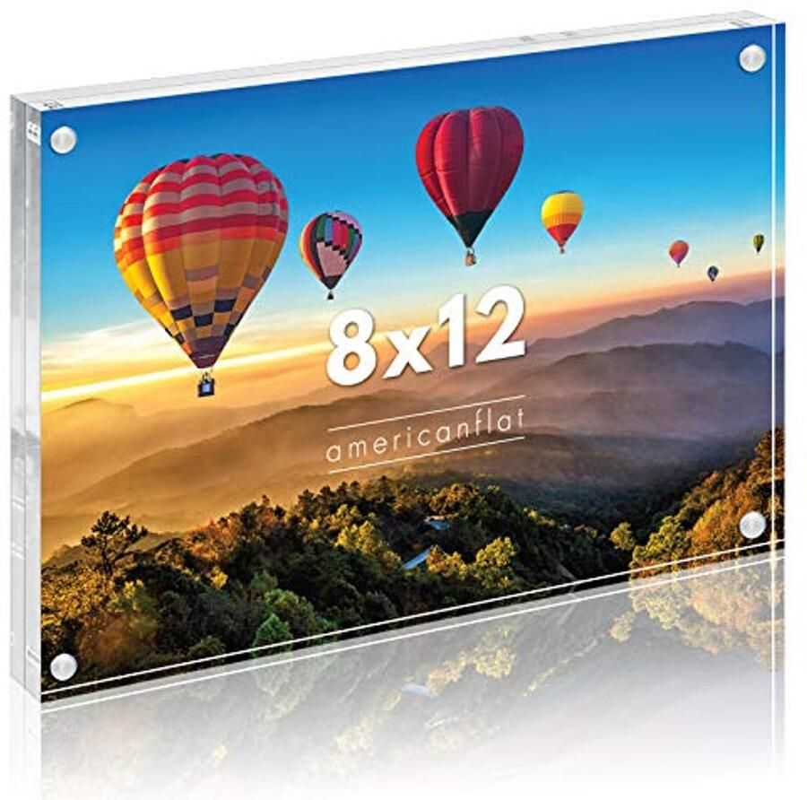 Dubbelzijdige Acryl Fotolijst 8 x 12 cm met Magnetische Hoeken Transparante Fotolijst voor Bureau of Tafel