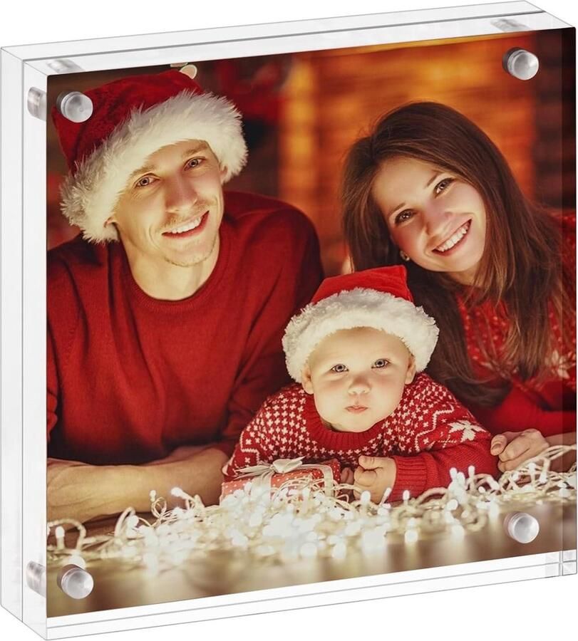 Dubbelzijdige acryl fotolijst ideaal voor desk 1 stuk transparant 20 x 20 cm