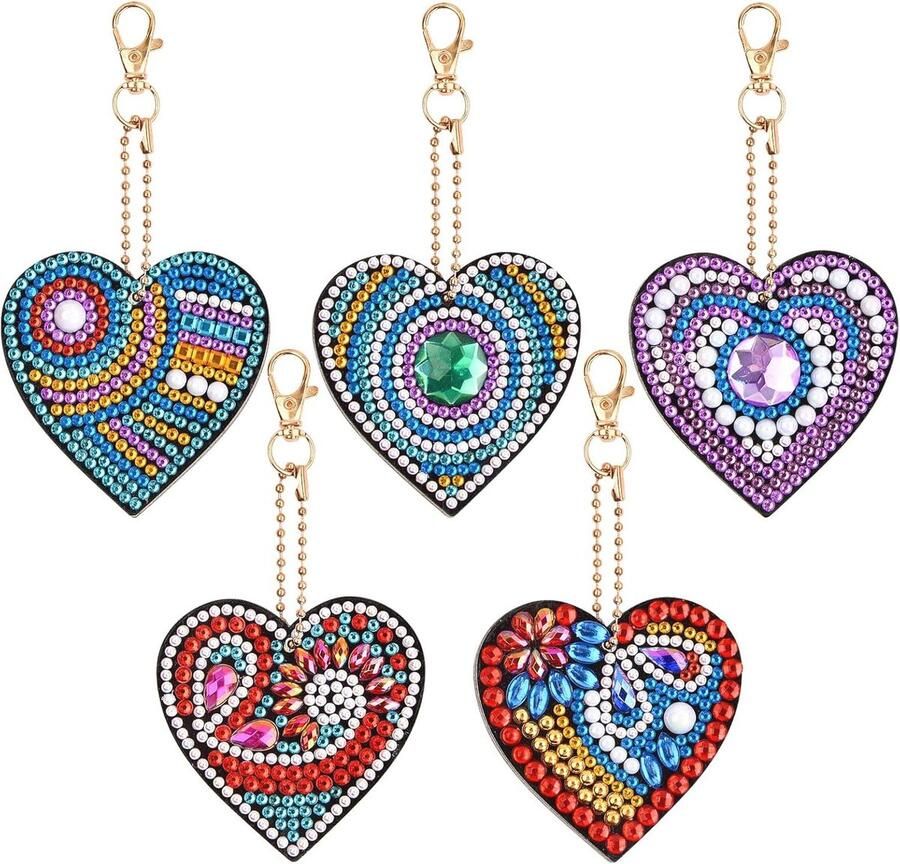 Dubbelzijdige Diamant Schilderij Sleutelhanger DIY Decoratieve Hanger voor Kinderen en Volwassenen