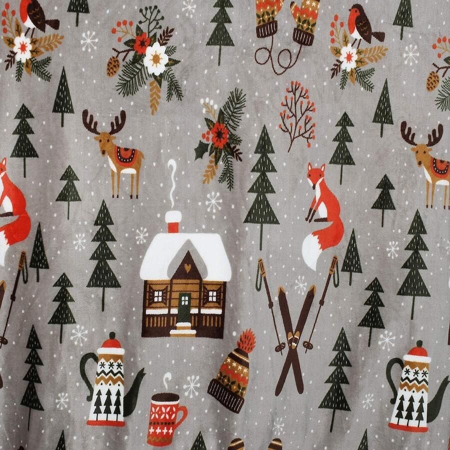 Dubbelzijdige fleece Sherpa-deken voor eenpersoonsbed extra dikke warme deken gezellige bankdeken voor alle seizoenen grijs 150 x 130 cm