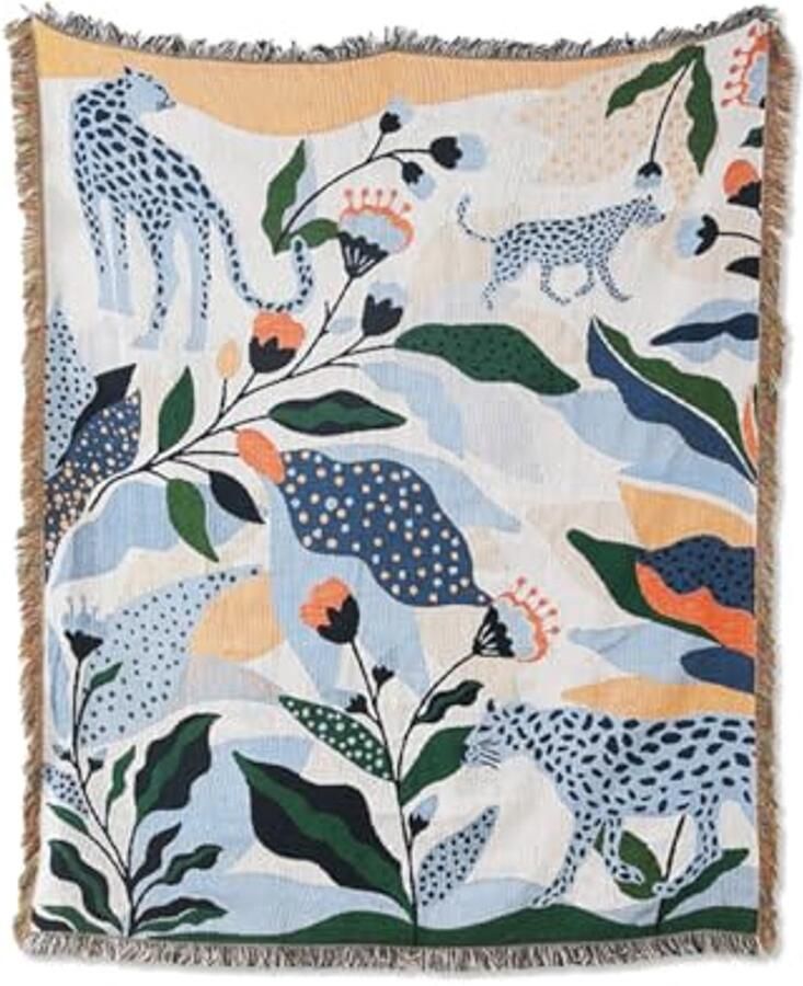 Dubbelzijdige katoenen geweven deken met kwastjes Bohemian stijl wandtapijt voor bed bank of camping 160 x 130 cm