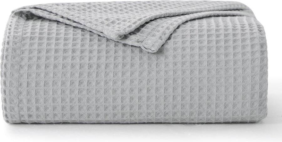 Dunne deken zomer lichtgrijs wafelpiqué zomerdeken lichte deken 150 x 200 cm XL voor bankdeken zacht behaaglijke woondeken woonkamer bank pluizige deken spreidadeken html contetn Zomerdeken