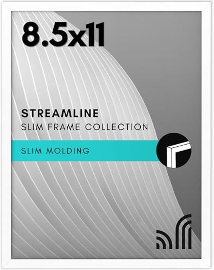 Dunne fotolijst 8.5x11 voor muur en tafel Horizontaal en verticaal