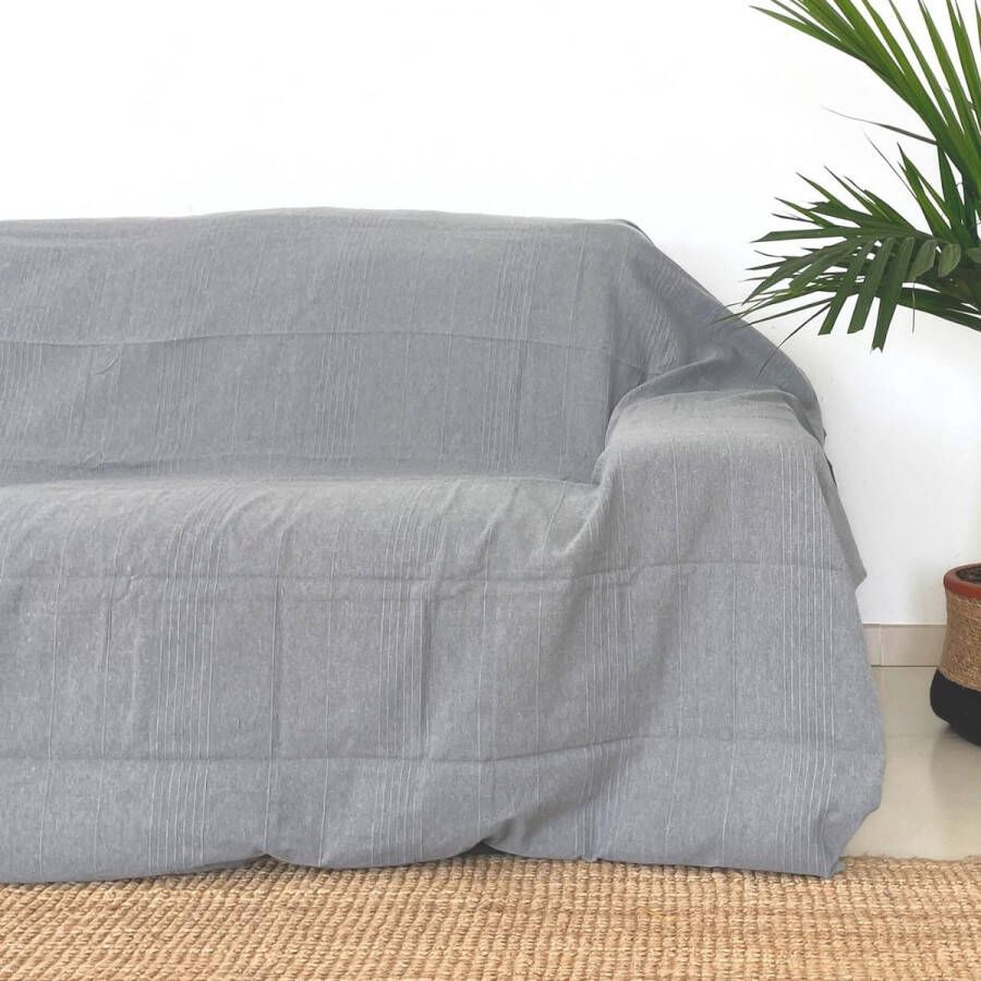 Dunne sprei Veelzijdig of dun sprei voor bed Lichtgewicht praktisch comfortabel Ideaal als sprei voor bank fauteuil en bed Lichtgrijs 230x260 cm