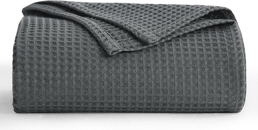 Dunne Zomerdeken 130 x 150 cm Zachte Wafelpiqué Dekens voor Woonkamer Bank en Picknick