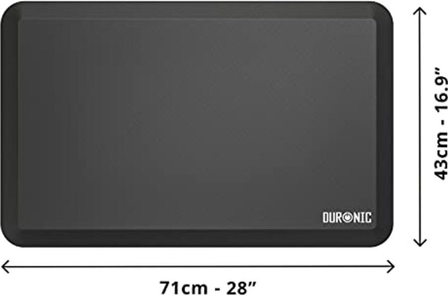 Duronic DM-MAT2 antivermoeidheidsmat 71 x 43 cm antivermoeidheidsdeurmat comfortmat antivermoeidheidsmat werkplekmat voor zit-sta bureau huishoudelijk werk werkplaats en kantoor