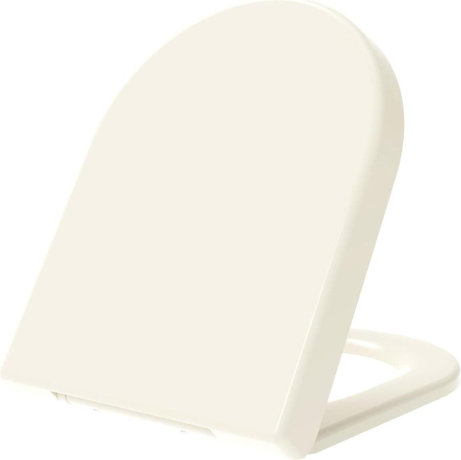 Duroplast WC-bril met Softclose Mechanisme Afneembaar en Kleur Pergamon (D-vorm)