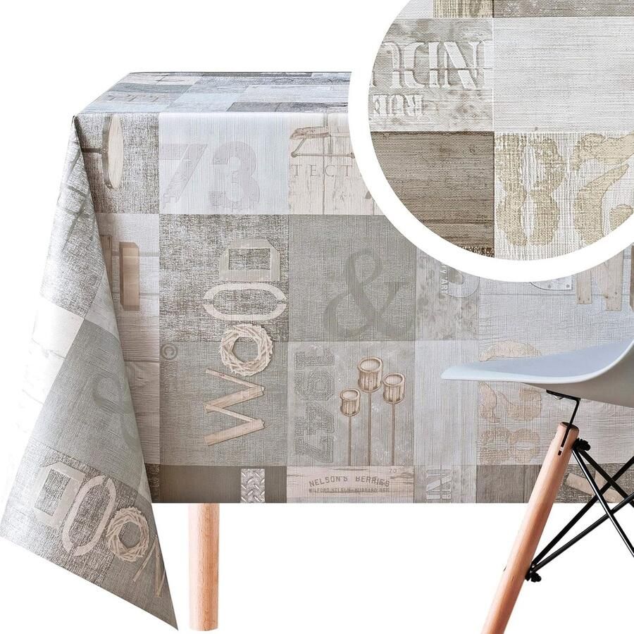 Duurzaam afwasbaar tafelkleed industrieel loft-patroon 1 stuk 300 x 140 cm vinyl