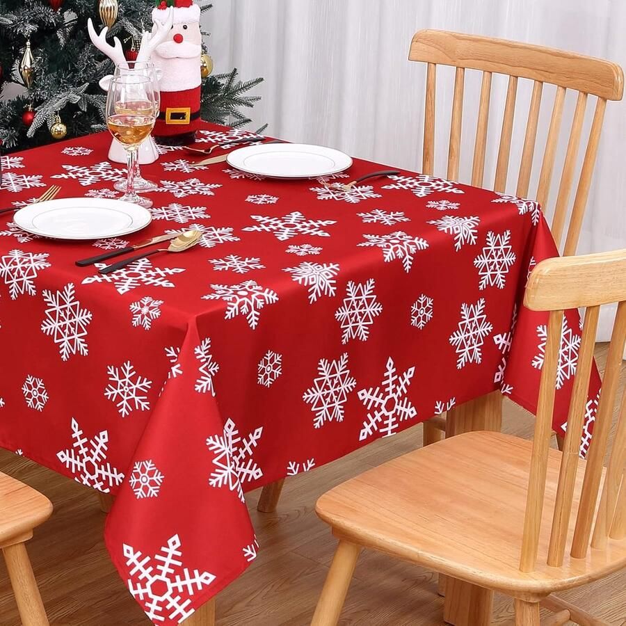 Duurzaam tafelkleed Kerstpatronen 1 stuk 100% polyester 54 x 54 inch
