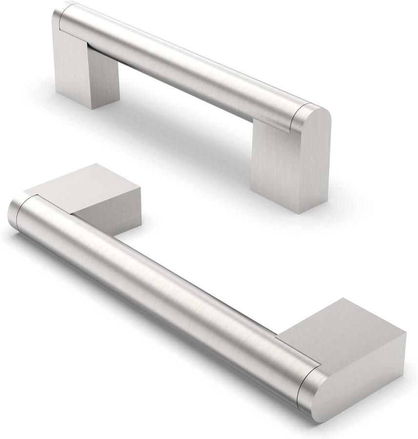 Kasthandgreep 96 mm Roestvrij staal 10 stuks Geborsteld nikkel