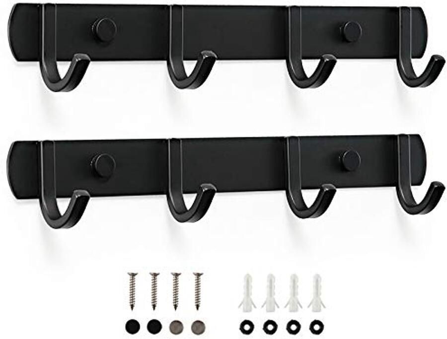 Duurzame Wandkapstok met 4 Haken Design voor Badkamer Slaapkamer en Kantoor