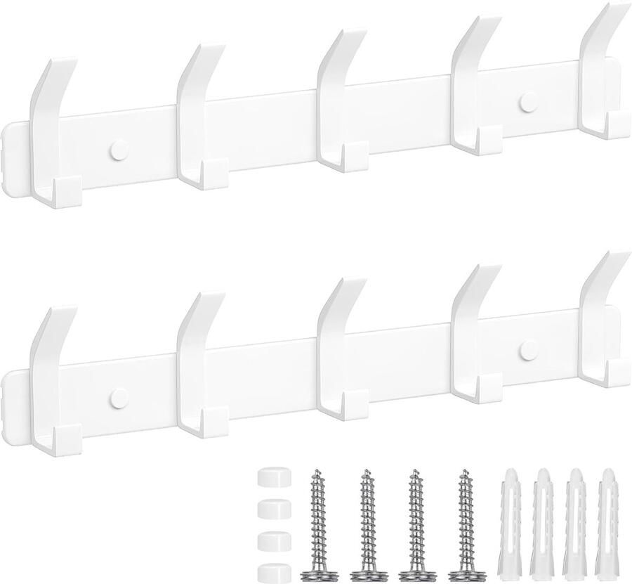 Duurzame wandkapstok multifunctioneel set van 2 aluminium