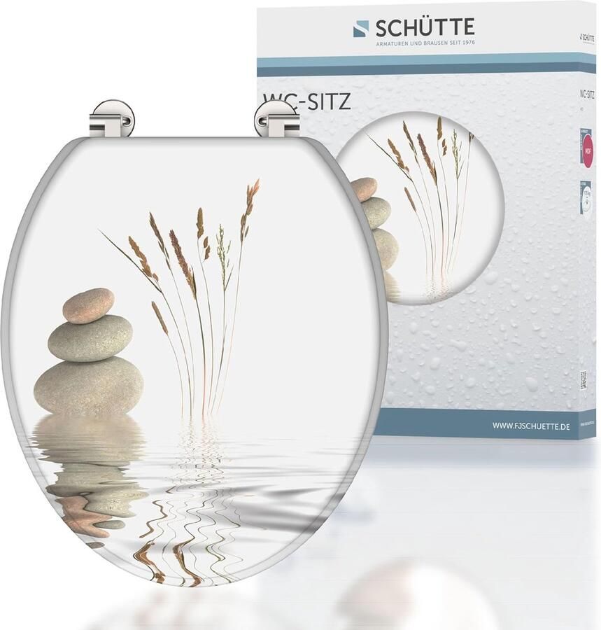 Duurzame WC-bril met Houten Kern Geschikt voor Standaard Toiletpotten 150 kg Belastbaar