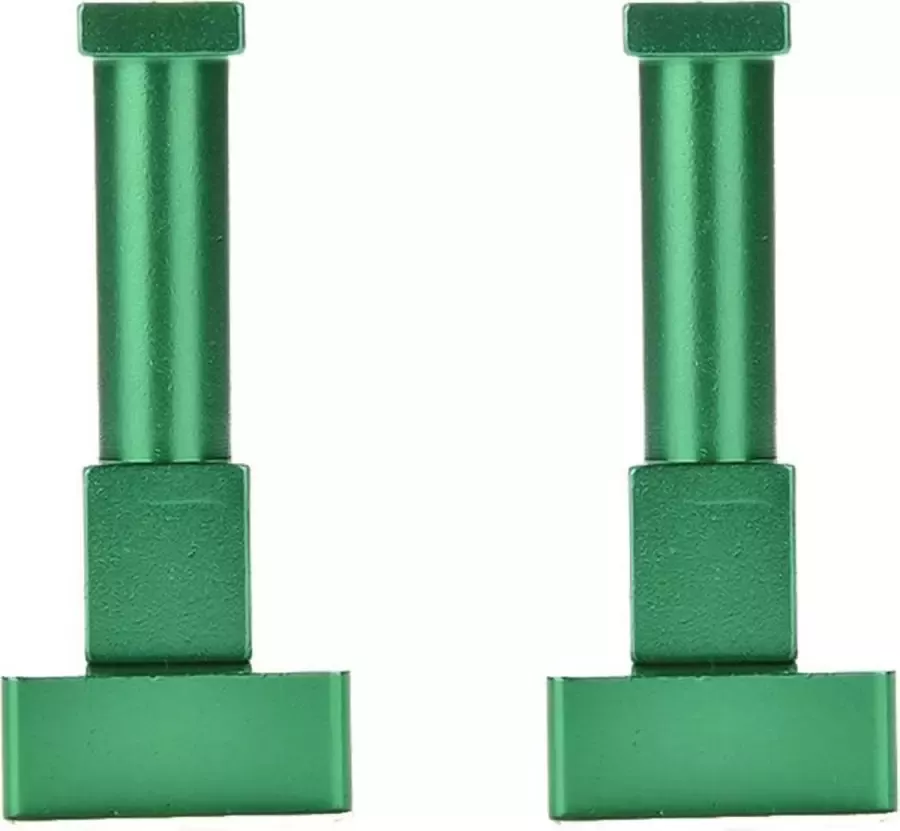 DW4Trading Aluminium Kapstok Haak Vierkant Groen Set van 2 stuks