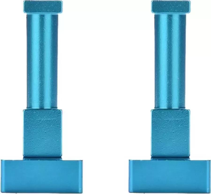 DW4Trading Aluminium Kapstok Haak Vierkant IJsblauw Set van 2 stuks