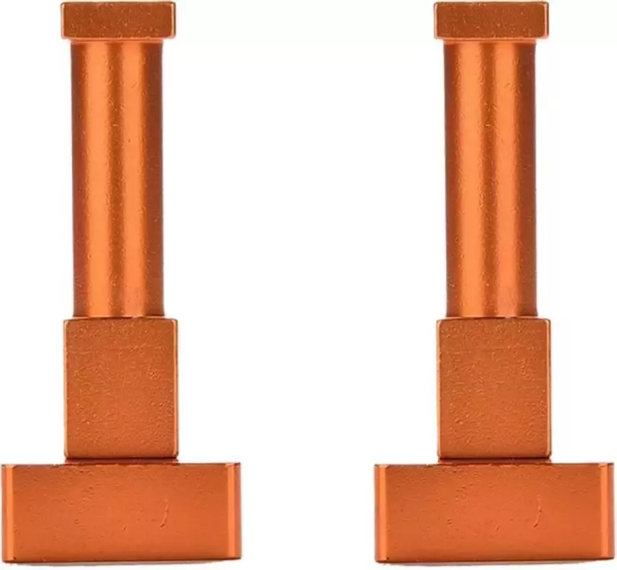 DW4Trading Aluminium Kapstok Haak Vierkant Oranje Set van 2 stuks