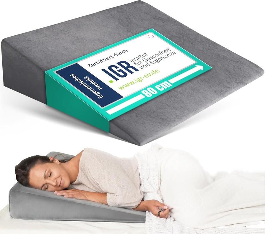 Bettverhoging Keilkussen Kopfteil 80 x 68 cm: Refluxkussen voor een comfortabele nachtrust Matraskeil slaap- en zitkeil en beinkussen Geschikt voor baby s en volwassenen Keilkussen voor sofa en bed