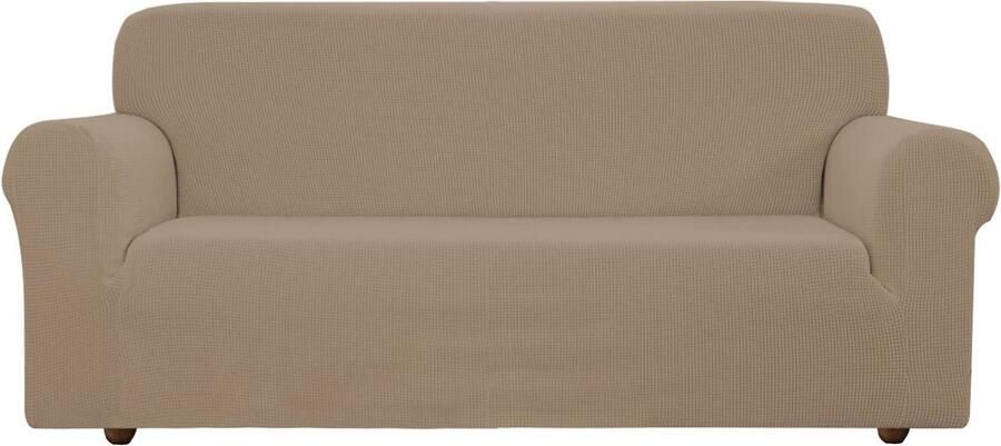 E EBETA Stretch Sofa hoes Sofahoezen Jacquard Sofahoezen voor bank fauteuil 3-zits (Zand 185-235 cm)