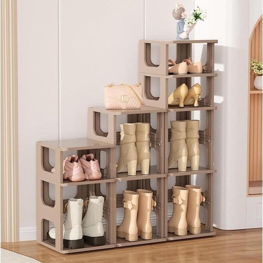 E Klein schoenenrek schoenenkast schoenenrek stapelbaar schoenenrek entree schoenenrek voor binnenkast schoenenrek smalle schoenenkast 7 niveaus