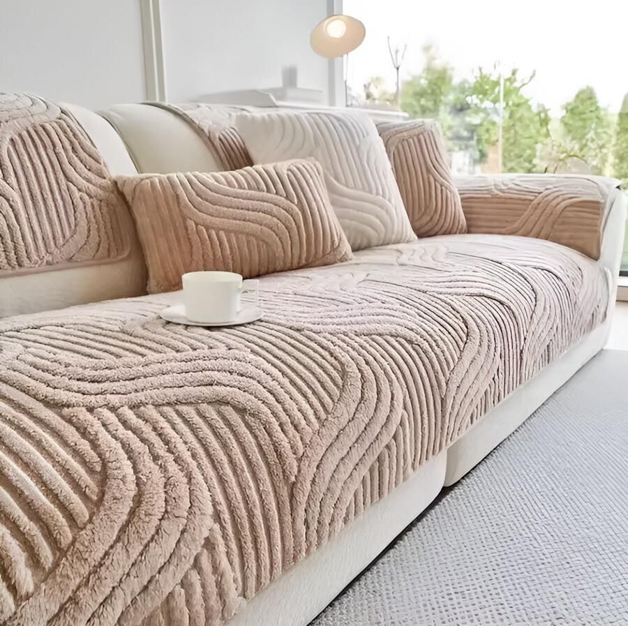 E-Shop4u Luxe Antislip Kussenhoes 100% Katoen Waterdicht Herfst & Winter Crème Stijl kussenhoesjes kussensloop 45x45cm Roze