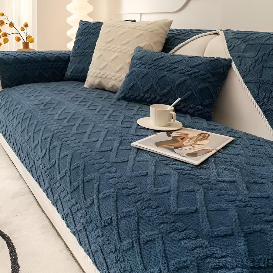 E-Shop4u Sofa Beschermer Fleece Bankhoes 100% Katoen Antislip & Waterdicht Voor Hoekbank Herfst & Winter bankhoes hoekbank sofa cover bank hoes bank beschermer kussenhoes 70x180cm Donker Grijs