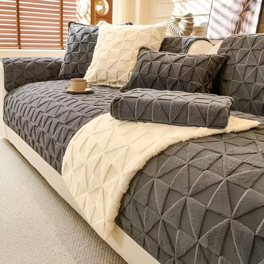 E-Shop4u 1 Stuks Luxe Fluwelen Kussenhoes 45x45 cm Zacht & Warm Antislip Machinewasbaar Herfst Winter Zwart