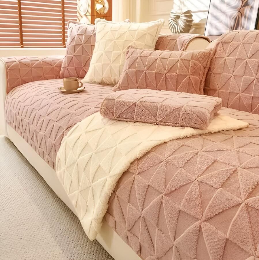 E-Shop4u 1 Stuks Luxe Fluwelen Kussenhoes 45x45 cm Zacht & Warm Antislip Machinewasbaar Herfst Winter Roze