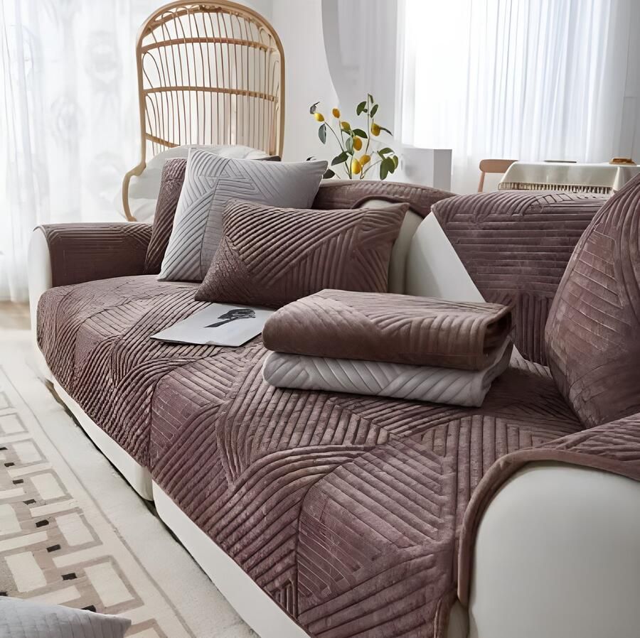 E-Shop4u Bankhoezen Zen Lines Bankhoes 90x180cm Bruin