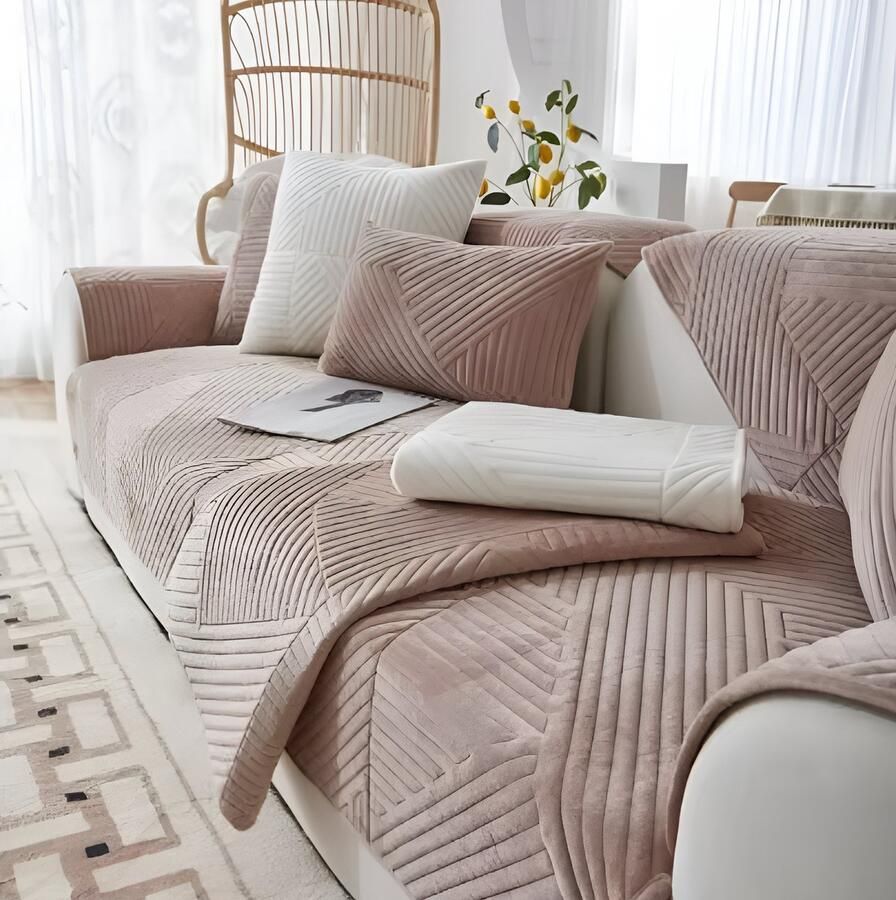 E-Shop4u Bankhoezen Zen Lines Bankhoes 90x160cm Roze