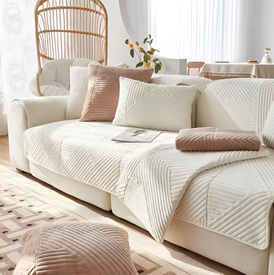 E-Shop4u Bankhoezen Zen Lines Bankhoes 90x160cm Wit